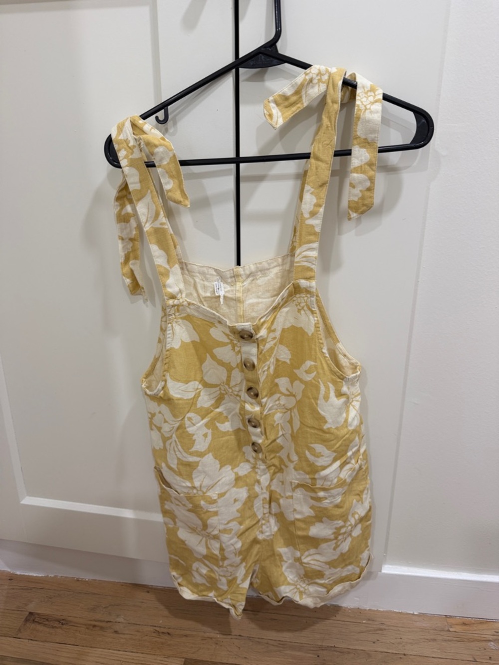 O'Neill Yellow and White Floral Button Romper